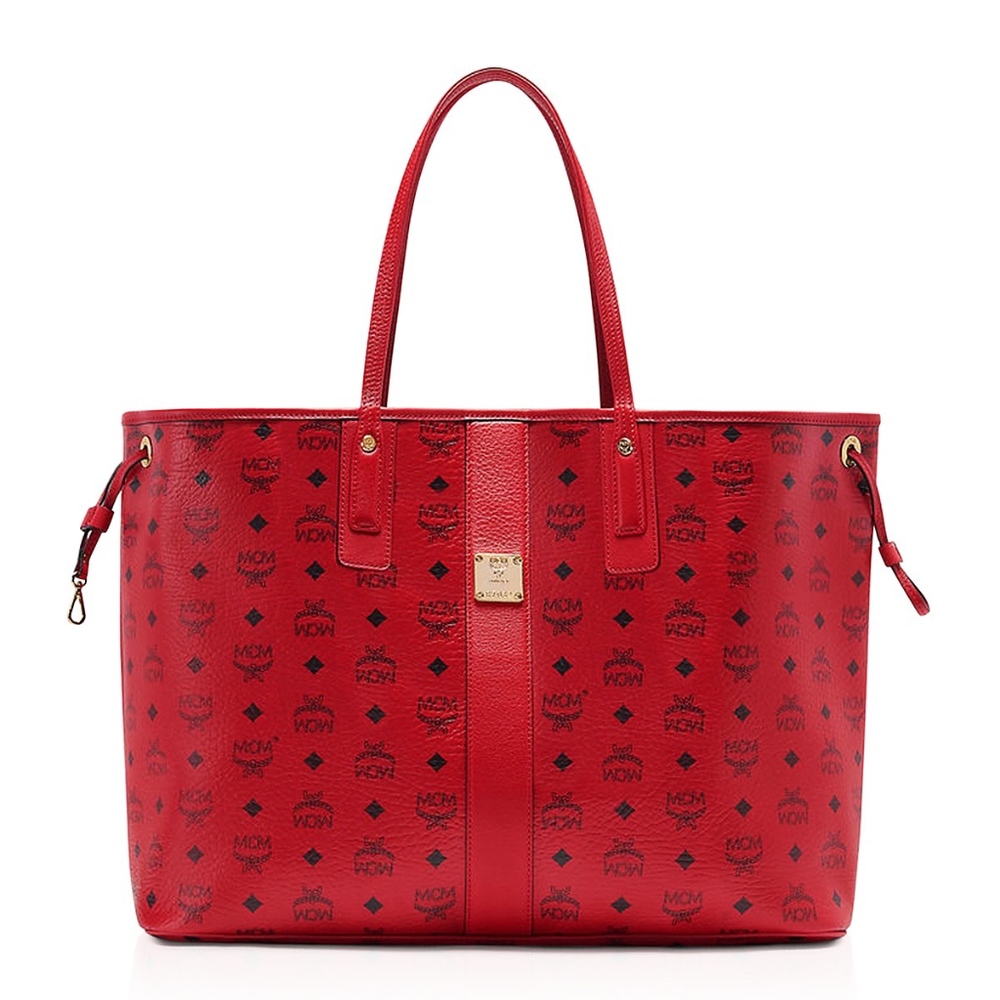 Large Red MCM Reversible tote Handbag Purse NEW